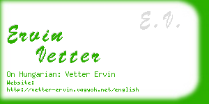 ervin vetter business card